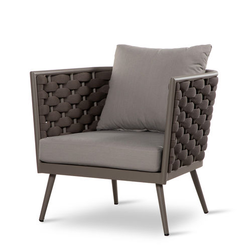Poltrona contemporanea - CAPPUCCIO - DRIGANI SRL - in Textilene® / in alluminio / con cuscino rimovibile