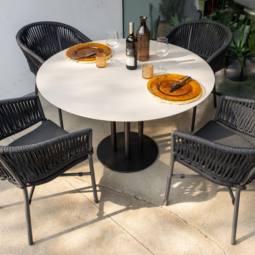 Tavolo contemporaneo - JAMAICA - DRIGANI SRL - in lamiera / in HPL / con supporto in metallo