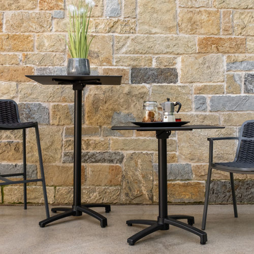 Tavolo alto contemporaneo - DAKOTA - DRIGANI SRL - in HPL / in alluminio / con supporto in metallo
