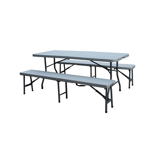 Set tavolo e panca contemporaneo - FT 3633 - DRIGANI SRL - in metallo / in plastica / da esterno