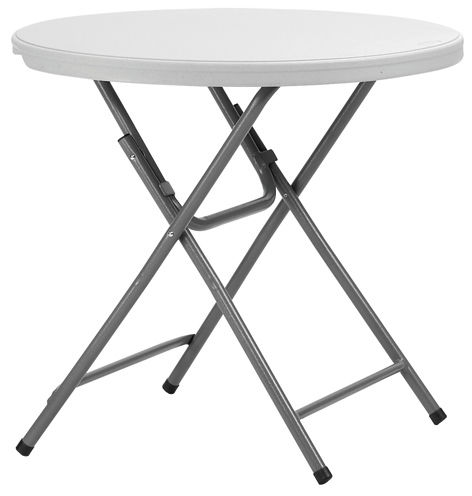Tavolo da bistrot contemporaneo - PRAXI 80 - DRIGANI SRL - in plastica / con supporto in metallo / rotondo
