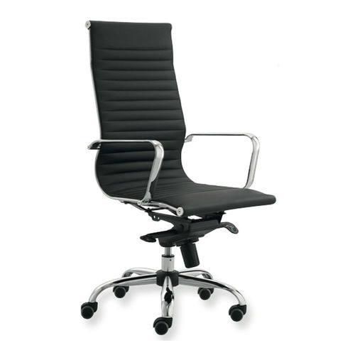 Poltrona direzionale contemporaneo - UF 558 A - DRIGANI SRL - in pelle / in metallo cromato / a schienale alto