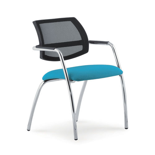 Sedia contemporanea - UF 133 - DRIGANI SRL - da interno / in tessuto / con supporto in metallo cromato