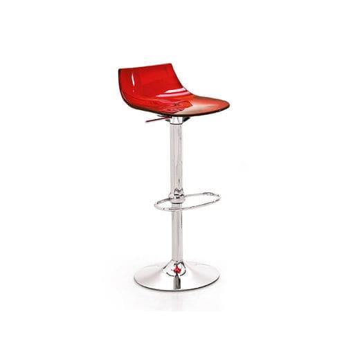 Sgabello da bar contemporaneo - SG 343 - DRIGANI SRL - in policarbonato / con supporto in acciaio cromato / con base centrale