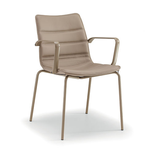 Sedia contemporanea - PL COSTA - DRIGANI SRL - da interno / in ecopelle / con supporto in acciaio