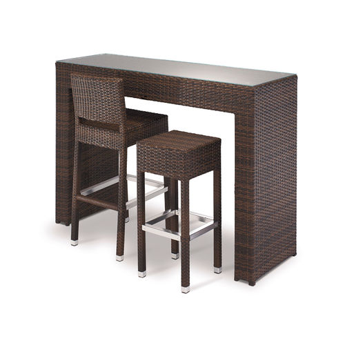 Tavolo alto contemporaneo - FT 2022 - DRIGANI SRL - in vetro temprato / con supporto in alluminio / rettangolare