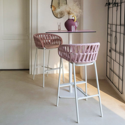 Sedia alta contemporanea - DROP - DRIGANI SRL - da interno / in Textilene® / in corda