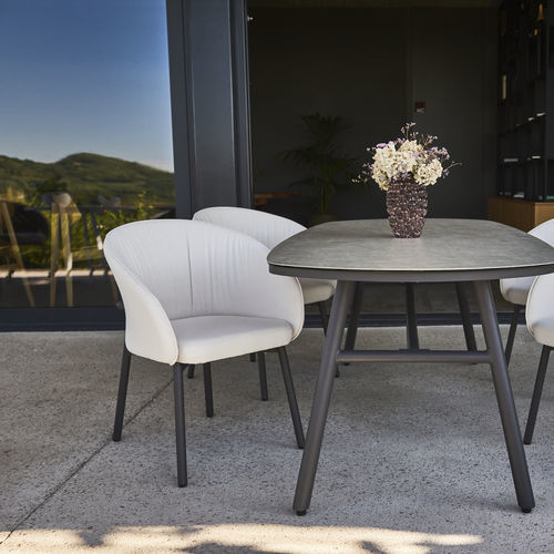 Sedia contemporanea - MUSA - DRIGANI SRL - da esterno / in tessuto / con supporto in alluminio