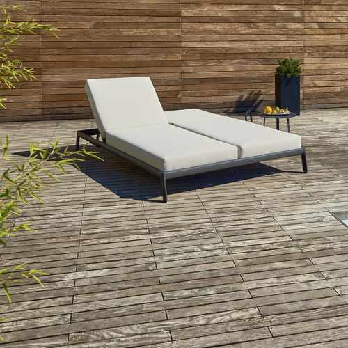 Lettino prendisole contemporaneo - INFINITY - DRIGANI SRL - in Sunbrella® / in alluminio verniciato / con schienale regolabile