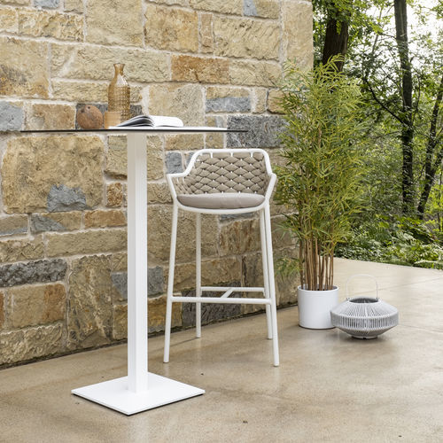 Tavolo alto contemporaneo - ALASKA - DRIGANI SRL - in HPL / con supporto in metallo / quadrato