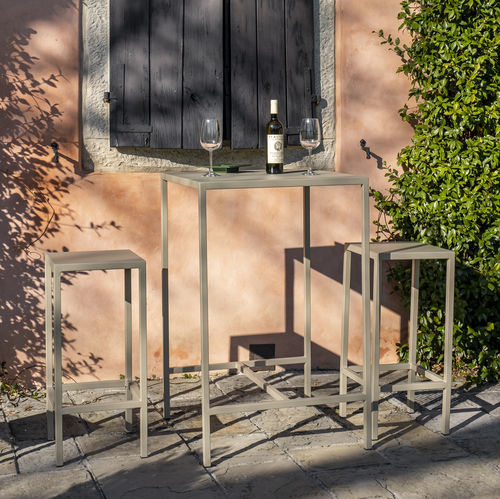 Tavolo alto contemporaneo - BELLINI - DRIGANI SRL - in HPL / con supporto in metallo / rettangolare