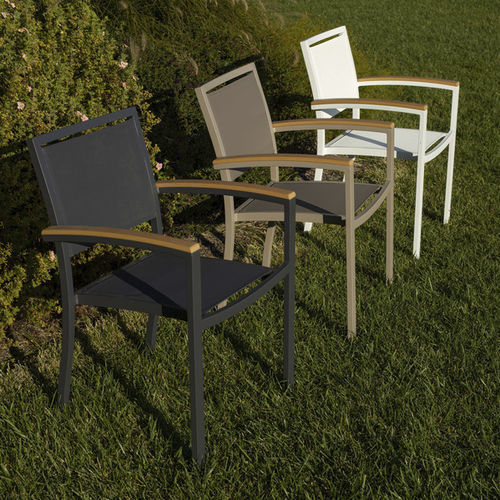 Poltrona contemporanea - CLUB - DRIGANI SRL - in teak / in alluminio / in alluminio