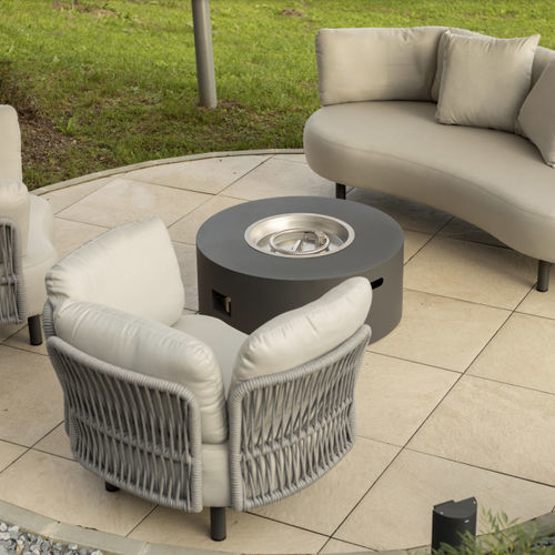 Braciere da giardino a gas - DRIGANI SRL - in alluminio / rotondo / nero
