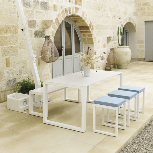 Tavolo contemporaneo - COMFORT - DRIGANI SRL - in alluminio / con supporto in alluminio / rettangolare