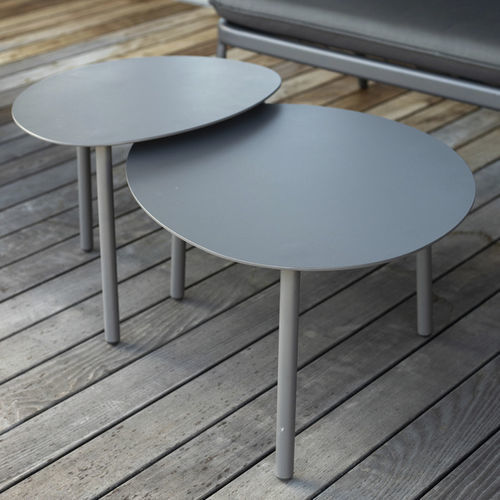 Tavolino basso contemporaneo - MARS - DRIGANI SRL - in lamiera / con supporto in metallo / per uso residenziale