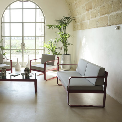 Divano minimalista - STAR SET   - DRIGANI SRL - in tessuto / con braccioli / con cuscino rimovibile