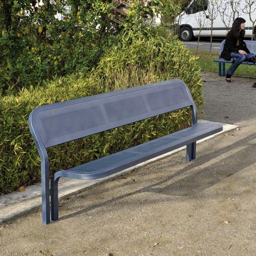 Panca per spazi pubblici contemporanea - CONVIVIALE® - PROCITY - in lamiera forata / in acciaio galvanizzato / in acciaio