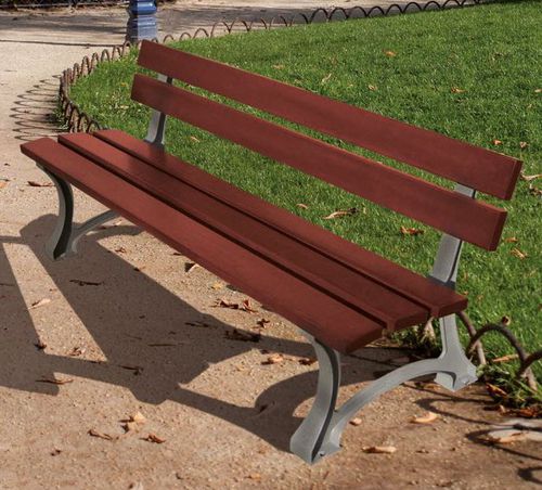 Panca da giardino contemporanea - MORA - PROCITY - in acciaio / in legno di latifoglie / in mogano