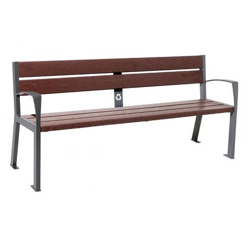 Panca per spazi pubblici contemporanea - SILAOS® 5 SLATS - PROCITY - in plastica riciclata / in acciaio galvanizzato / in acciaio