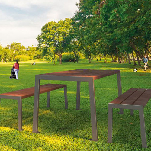 Tavolo da picnic contemporaneo - SILAOS® - PROCITY - in plastica riciclata / con supporto in acciaio galvanizzato / con supporto in acciaio verniciato