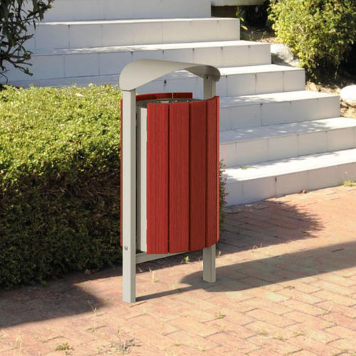 Portarifiuti in acciaio - SILAOS® - PROCITY - in zinco / in rovere / in mogano