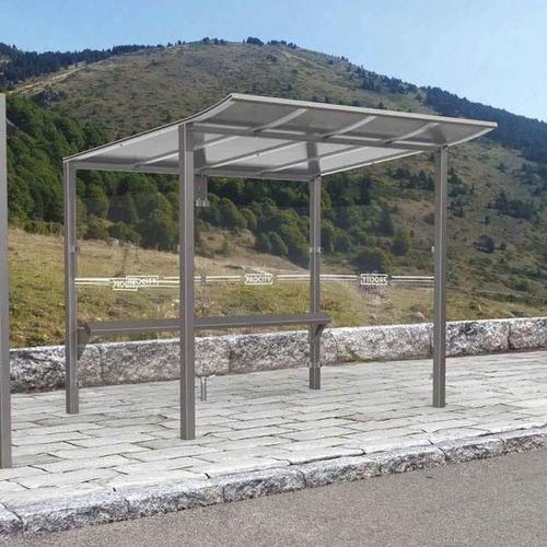 Pensilina per fermata d'autobus in vetro - MODULO - PROCITY - in acciaio / in alluminio / tetto in policarbonato