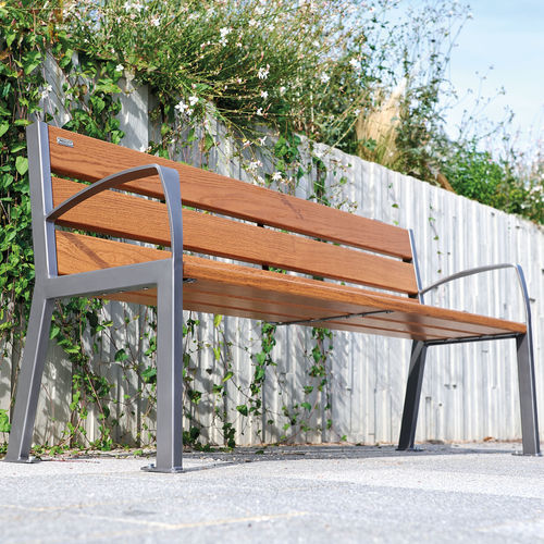 Panca per spazi pubblici design - SILAOS® - PROCITY - in acciaio galvanizzato / in acciaio / in zinco
