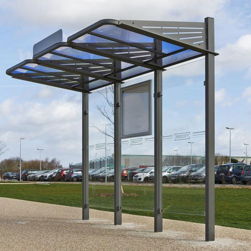Pensilina per fermata d'autobus in vetro - CONVIVIALE® - PROCITY - in acciaio / in alluminio anodizzato / in PMMA