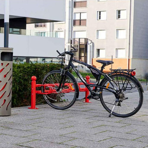 Rastrelliera per biciclette a pavimento - PROVINCE SPHERE - PROCITY - orizzontale / doppia / per spazi pubblici