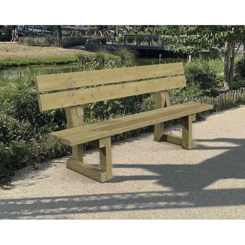 Panca per spazi pubblici design minimalista - PORTO - PROCITY - in legno / con schienale / da esterno