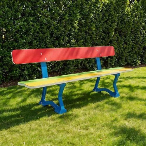 Panca per spazi pubblici in acciaio verniciato - MORA JUNIOR - PROCITY - in HDPE / con schienale / per bambini