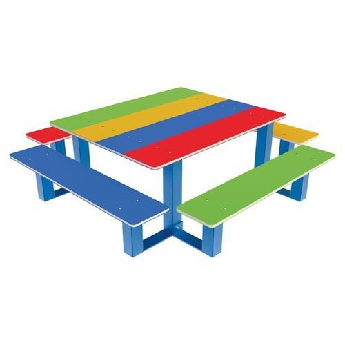 Tavolo da picnic contemporaneo - 309255 - PROCITY - in polietilene ad alta densità HDPE / in acciaio verniciato / rettangolare
