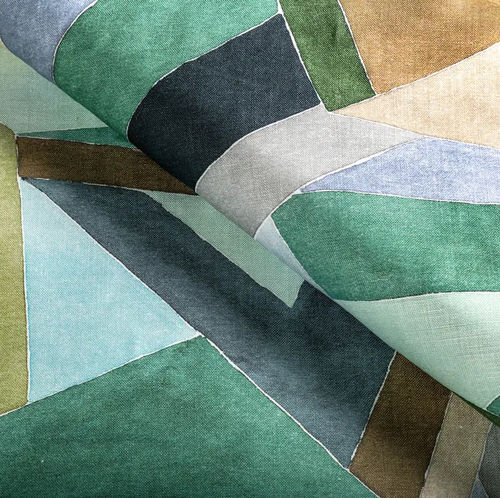 Tessuto da tappezzeria - ROULADE PRINT  - Lee Jofa - per tende / con motivi geometrici / in lino