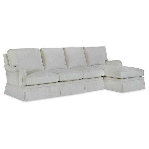 Divano contemporaneo - PORTER SECTIONAL  - Lee Jofa - in pelle / imbottito / con poggiapiedi