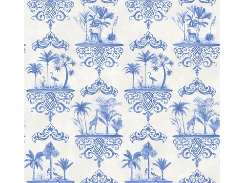 Carta da parati classica - ROUSSEAU - Lee Jofa - a motivi / blu