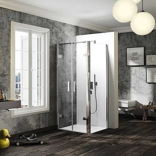 Parete doccia battente - SOLVA PURE - Hüppe - d'angolo