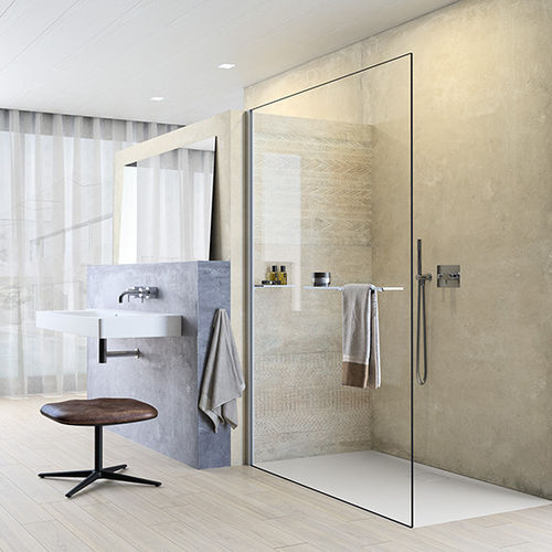 Parete doccia fissa - SELECT + - Hüppe - rettangolare / in vetro temprato