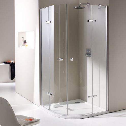 Parete doccia battente - ENJOY ELEGANCE - Hüppe - curva / d'angolo / con telaio parziale