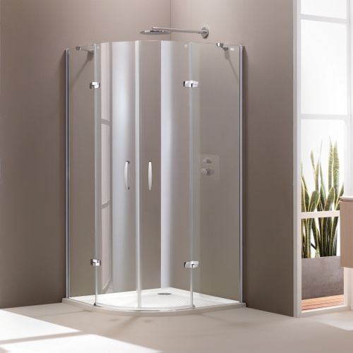 Parete doccia battente - AURA ELEGANCE - Hüppe - curva / d'angolo / senza telaio