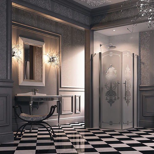 Parete doccia battente - DESIGN VICTORIAN - Hüppe - d'angolo / con telaio parziale