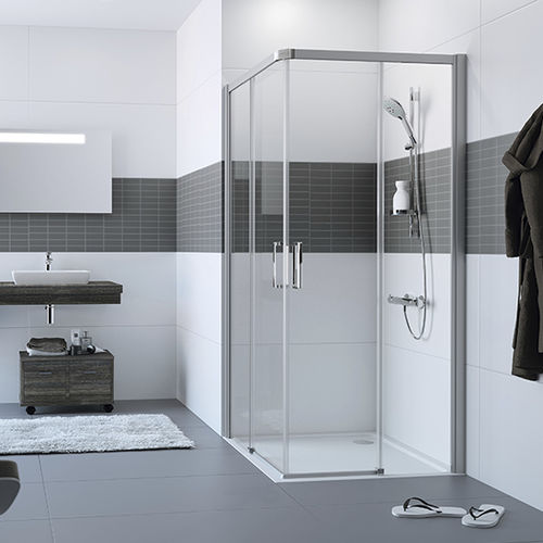 Parete doccia scorrevole - CLASSICS 2 EASYENTRY - Hüppe - d'angolo