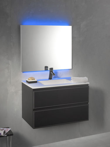 Mobile lavabo sospeso - LOFT & BATH -  80 CM - KRAMER - in legno / contemporaneo / con specchio