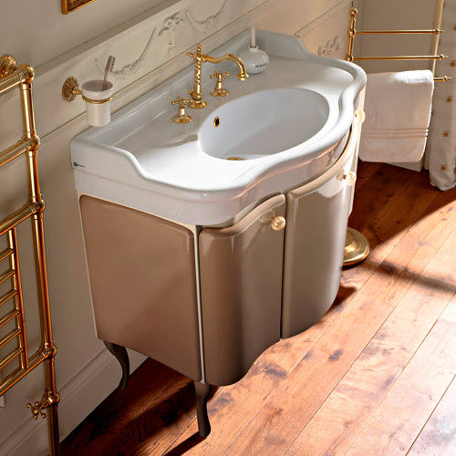 Mobile lavabo da appoggio - SI30010A - Sbordoni - in ceramica / in stile / 3 porte