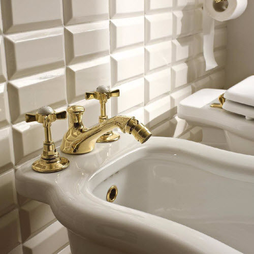 Miscelatore doppio comando per bidet - AN146OL - Sbordoni - da appoggio / in metallo / da bagno