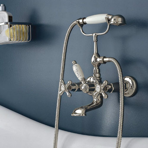 Miscelatore doppio comando per vasca - ET116NI - Sbordoni - da parete / in metallo / da bagno
