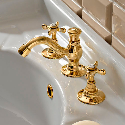 Miscelatore doppio comando per lavabo - MR142OL - Sbordoni - da appoggio / in metallo / da bagno