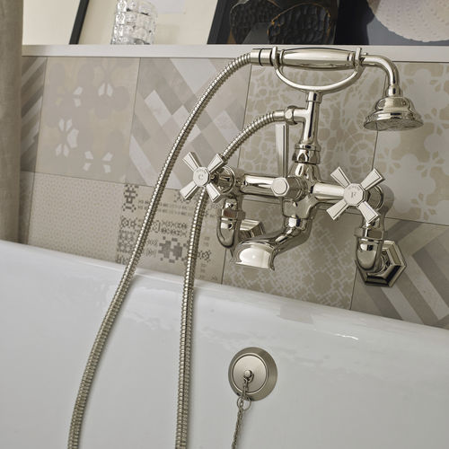 Miscelatore doppio comando per vasca - DP116NI - Sbordoni - da parete / in metallo / da bagno