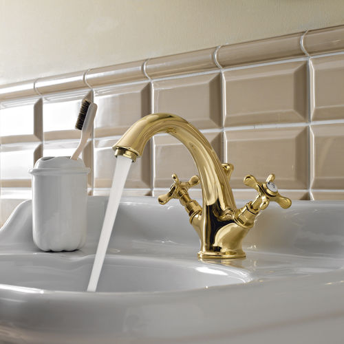 Miscelatore doppio comando per lavabo - MR75OL - Sbordoni - da appoggio / in metallo / da bagno