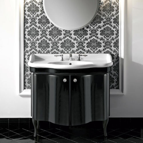 Mobile lavabo da appoggio - BA10070B - Sbordoni - in ceramica / in stile / 2 porte