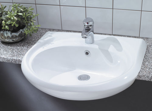 Lavabo da semincasso - ATLAS COMMERCIAL: ARWHBA1/ARWHBA2  - Lecico - in ceramica / ovale / contemporaneo